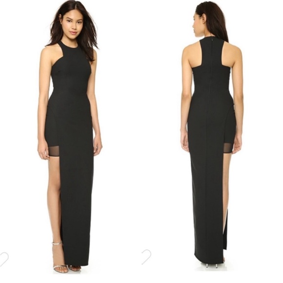 Elizabeth and James Dresses & Skirts - Elizabeth and James Tegan High-Slit Chiffon Maxi Dress, Black Size 2